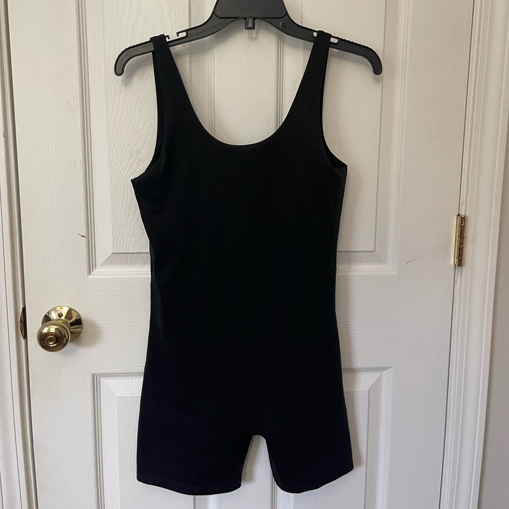 Black biker unitard- size large
